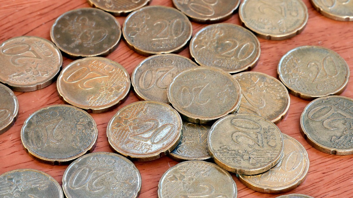 20 cent Euro coins.
